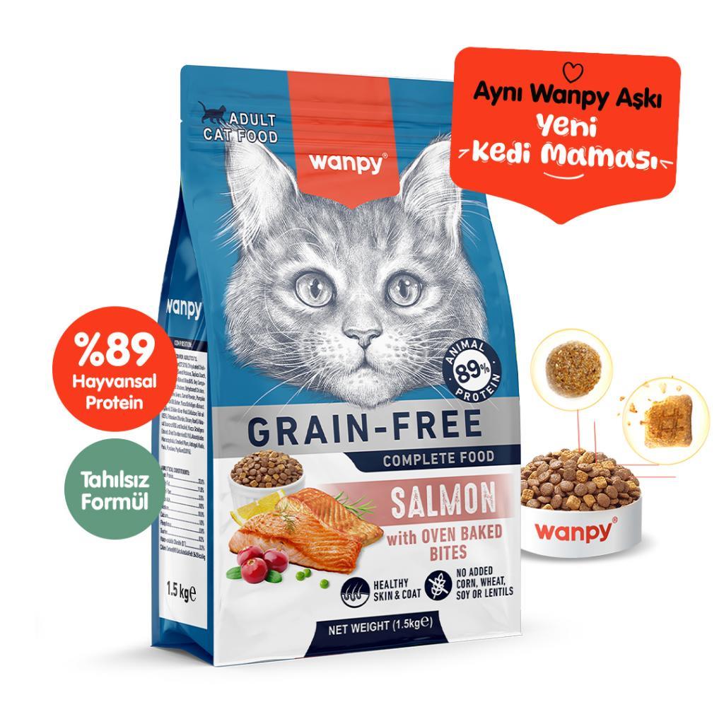 Wanpy Tahılsız Somonlu Yetişkin Kedi Maması 1 Wanpy Tahılsız Somonlu Yetişkin Kedi Maması 1