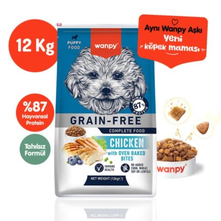 Wanpy Tahılsız Tavuklu Yavru Köpek Maması 12 kg