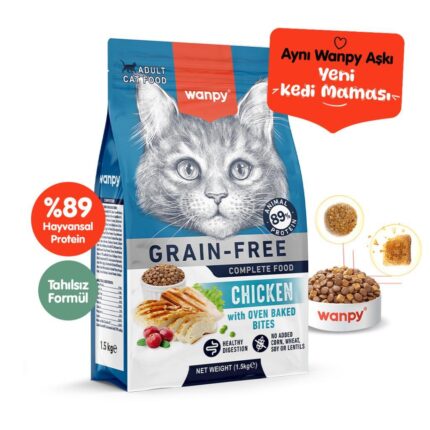 Wanpy Tahılsız Tavuklu Yetişkin Kedi Maması 1