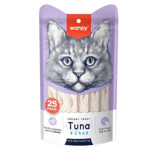 Wanpy Ton Balıklı ve Yengeçli 25 x 14 Gr Krema Kedi Ödülü