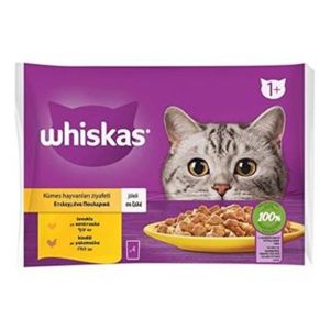 Whiskas Pouch Kümes Hayvanlı Yetişkin Kedi Konservesi 100gr 4'lü Paket