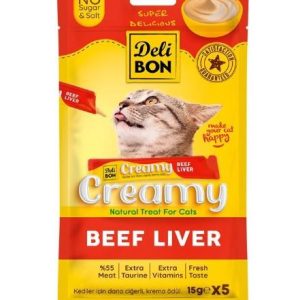 Delibon Creamy Dana Ciğerli Kedi Ödül Maması 15 gr 5li